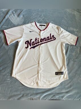 Men's Washington Nationals Nike White Home Jersey Large MLB Baseball New